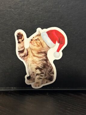 Santa Hat Cat Sticker